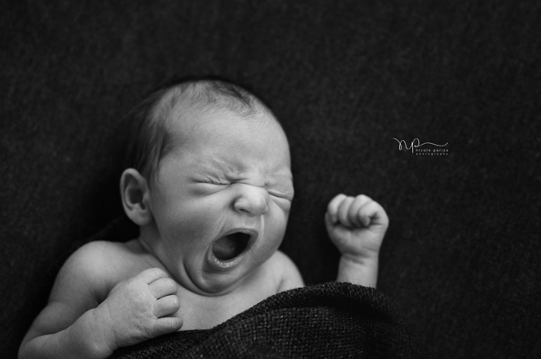 Nicole Parizo Photography | Chicago Newborn Photographer | tired baby yawning